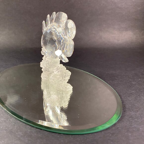 Swarovski large Crystal Butterfly Fish Figurine Clear on Reef W/ display mirror - Picture 3 of 10